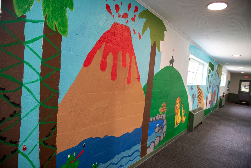 Mural Art in the main classroom hallway